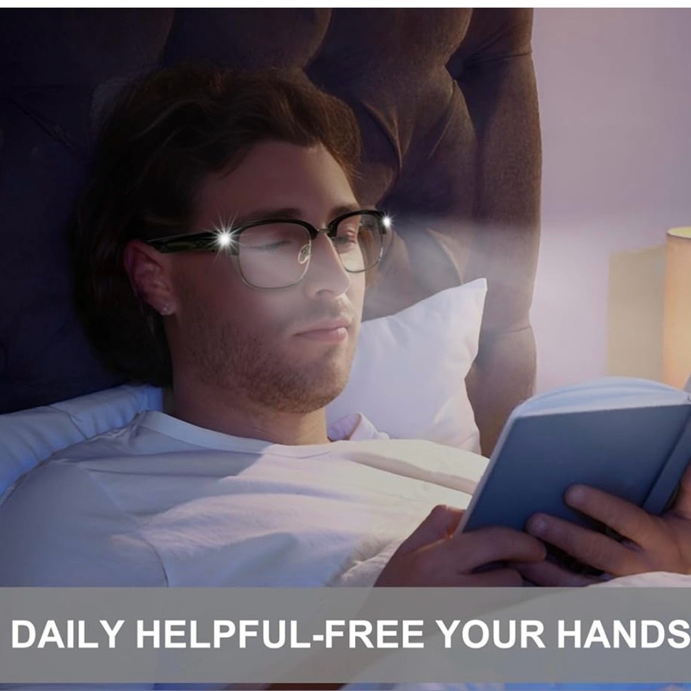 LED Reading Glasses - Black.  For men or women